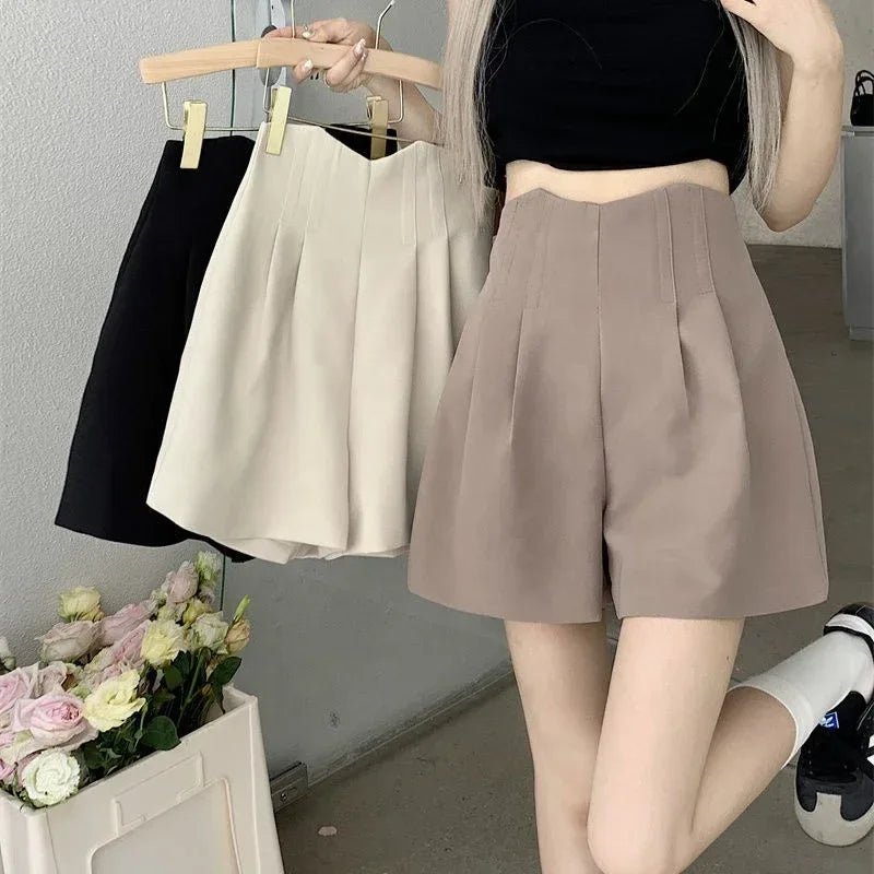 2025 Summer Large Size Wide - legging Pants Women's High Waist Outer Wear Slimming Shorts Casual Hot Pants - Zeprah