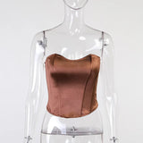2025 Summer New Style Boned Corset Tank Top - Racerback Crop Cami for Outer Wear Bandeau Style - Zeprah