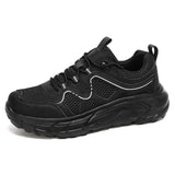 Breathable Mesh Premium Leather Thick Sole Sneakers Comfortable Shock Absorption Stylish Durable Footwear