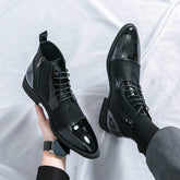 High Ankle Dress Shoes Winter Boots Comfortable Handsome Men Pointed Toe Boots