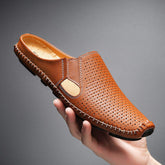 Summer Breathable Good Quality Cook Original Real Leather Slippers Durable Fashion Design Men Genuine Leather Shoes