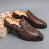 Summer Special Men Made Leather Dress Shoes Comfortable Backless Loafers Mules Men Casual Dress Shoes