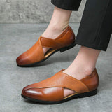 Summer Casual Shoes Comfortable PU Leather Slip on Goes With Everything Men Dress Shoes