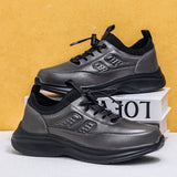 Latest Super Mens Comfortable Leather Walking Running Shoes Daily Quick Lacing Casual Sports Sneakers