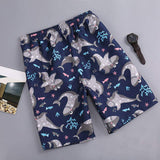 Men's Plus Size Beach Canvas Casual Mid Waist Quick-dry Breathable Loose Fit Cropped Shorts Floral Athleisure Pants