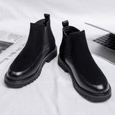 Black Color Comfortable Soft Sole Good Looking Fashion Classic Premium Real Leather Ankle Boots for Men