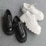 White Color Good Looking Fashion Casual Height Increasing Walking Lace up Classic Durable Thick Sole Men Chunky Shoes