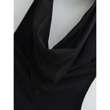 Pure Spice Girl Sexy Neck-style Swing Collar Large Backless Sling Women's Summer New Pleated Outer Wearing Vest Trendy