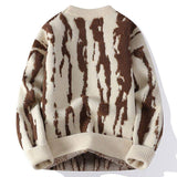 New Men Crew Neck Color Woven Long Sleeve Sweater Warm Casual Knit Pullover Fall Winter