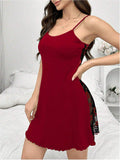 New European and American Style Sexy Set Women's Spaghetti Strap Slim Fit Comfort A-line Slip Dress