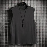 Men Crew Neck Loose Sleeveless Tank Top Casual Solid Color Streetwear Vest