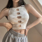 Navel-revealing Fashion Knitted Small Camisole Knitted Tank Top Female Outside Underwear Vest Camisole