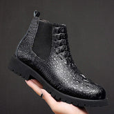Men's Chelsea Boots with Quality Chimney Style, British Retro Genuine Leather Ankle Boots