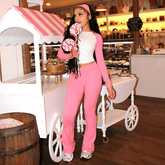 3 - Piece Fold Over Flared Pants & Full Sleeve Top , Gym and Lounge Wear (Waterproof, Autumn)Women's High Stretch Contrast Color Yoga Set - Zeprah