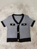 Slim-fit Short-sleeved Blouse Knitted T-shirt for Women Trendy Short-Sleeved Tee