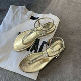 Korean-Inspired Gold High Heel Flip Flops – Trendy & Comfortable Fashion Sandals for Women