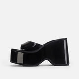 Women's Chic Slip-On Height Boosting Wedge Sandals with Chunky Platform Heels