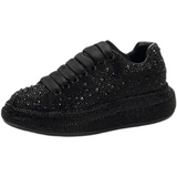 Sparkling Rhinestone Sneakers with Platform Sole Trendy Sporty Elegance Footwear for Women Evening Wear