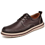 Retro Classic Genuine Oxford Leather Shoes Good Looking Gentlemen Footwear Sewing Fashion Men Dress Leather Shoes