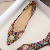 2024 Luxury Diamond Rhinestone Loafer Slippers - Retro Style Ladies Flat Pumps