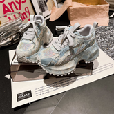 New Ladies Thick Sole Breathable Casual Shoes Trendy Platform Footwear Women Rhinestone Denim Chunky Sneakers