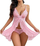Seductive V-neck Lace Camisole Set for Women, Multi-color Nightwear