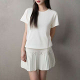 Knitted High-Waisted Fashionable Skirt A-line Skirt