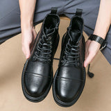 Classy Designers Hot Selling Lace up High Ankle Dress Shoes Durable Cheap Black Boots