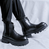 Classic Italian Design Hot Selling Comfortable Zip Closure Height Increasing Men Microfiber Leather Ankle Boots
