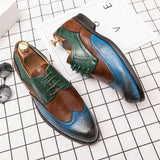 Pointed Toe Good Quality Brogue Print Comfortable Durable Fashion Men Casual Dress Shoes