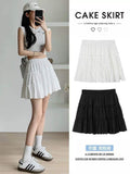 Sweet Women's Elastic Waist Tiered Cake Mini Skirt Casual White A-Line Flowy Ruffle Skirt for Summer
