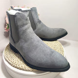Classy Winter Chelsea Boots Grey Color Fashion Dress Shoes Comfortable Faux Suede Boots for Men