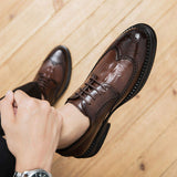 Wedding Formal Shoes Durable Fashion Lace up Classic Pointed Toe Men Dress Shoes Oxfords