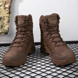 Winter Autumn Men Blank Leather Outdoor Field Training Mountaineering Boots Size US 13 EU 47 High Top Ankle Hiking Shoes for Man