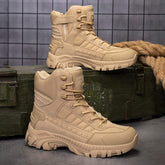 Winter Autumn Men Blank Leather Outdoor Field Training Mountaineering Boots Size US 13 EU 47 High Top Ankle Hiking Shoes for Man