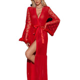 Plus-size Sexy Mesh Robe Tempting Lingerie Open-front Nightgown Women's Bathrobe Loungewear & Outer Robe