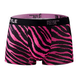 Leopard Print Men Boxer Briefs Soft Silky Elastic Waist Fashion Pattern Mens Underwear Casual Comfort Boxer Shorts