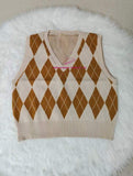 Women's Casual New V-Neck Sweater Vest Long Knitted Waistcoat for Spring Autumn Women's Cold Vest