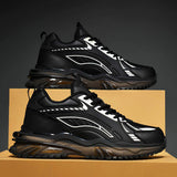 Blank Leather Men Stylish Black White Running Sneakers with Sleek Design and Durable Sole for Sports and Casual Wear