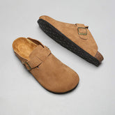 Round Toe Genuine Leather Summer Women Sandals Unisex Durable Classic Men Original Leather Slippers