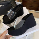 Stylish TKA Height-Boosting Platform Sandals with Thick Transparent Wedge