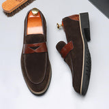 Classic Design Casual Wedding Slip on Penny Loafers for Men Black Brown Faux Suede Good Quality Dress Shoes