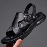 Summer High Quality Arabics Sandals Breathable Genuine Leather Arab Sandals Men Sandale Slippers