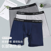 Long Leg Men Boxer Briefs Solid Color Soft Stretch Breathable Mens Underwear Anti Chafing Cycling Long Boxers