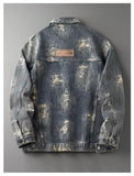 2026 Vintage Breathable Casual Distressed Washed Men's 2-piece Set Embroidered Solid Jacket and Straight Pants Men's Sets
