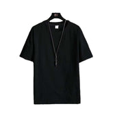 Men Solid Loose Short Sleeve T Shirt Crew Neck Vintage Casual Oversized Tops