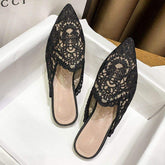 Summer Lace Slipper Loafers - Flat Women's Sandals - Stylish Ladies Footwear