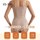 Women Adjustable Spaghetti Strap V Neck Shapewear Bodysuit Open Crotch Tummy Control Seamless Body Shaper Jumpsuit