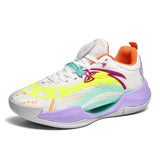 Dark Night Glowing Premium Breathable Mesh Mid Top Ankle Basketball Shoes with High Traction Rubber Outsole and Cushioning Tech