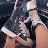 Thick Lace High Top Tassel Running Chaussures Sepatu Casual Shoes Trending Women's Fashion Sneakers for Ladies